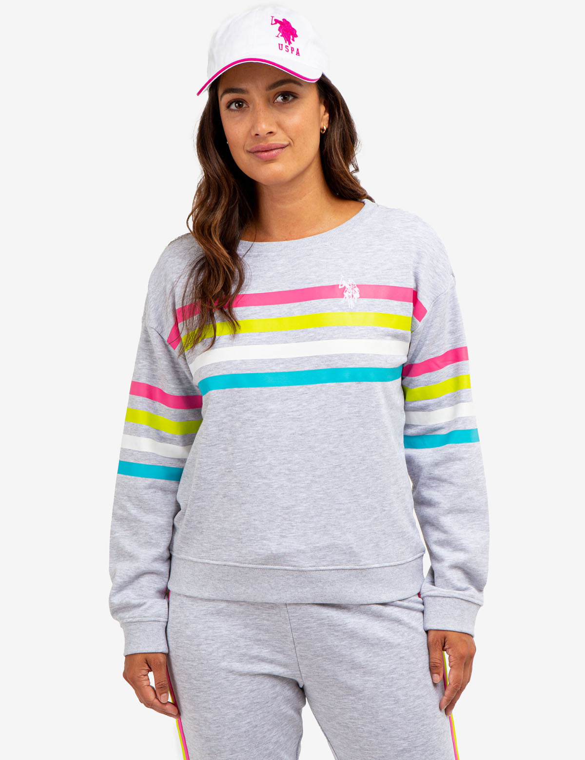 Striped Logo Crew Neck Sweatshirt | Casual Comfort Fit