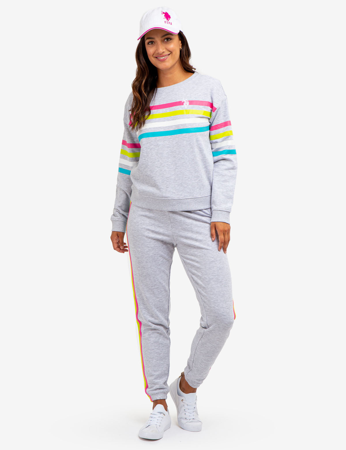 Striped Logo Crew Neck Sweatshirt | Casual Comfort Fit