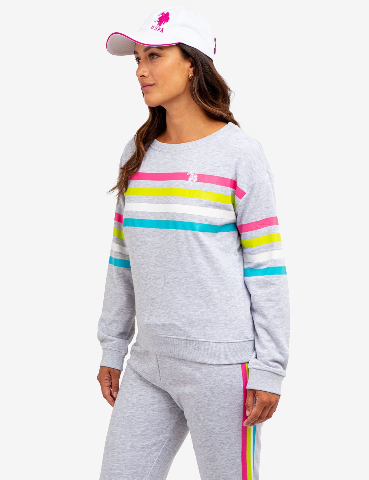 Striped Logo Crew Neck Sweatshirt | Casual Comfort Fit