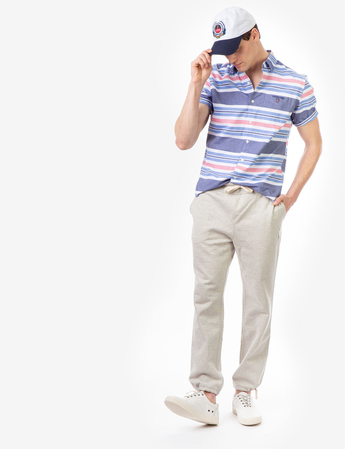 Classic Fit Stripe Oxford Short Sleeve Shirt | U.S. Polo Assn.