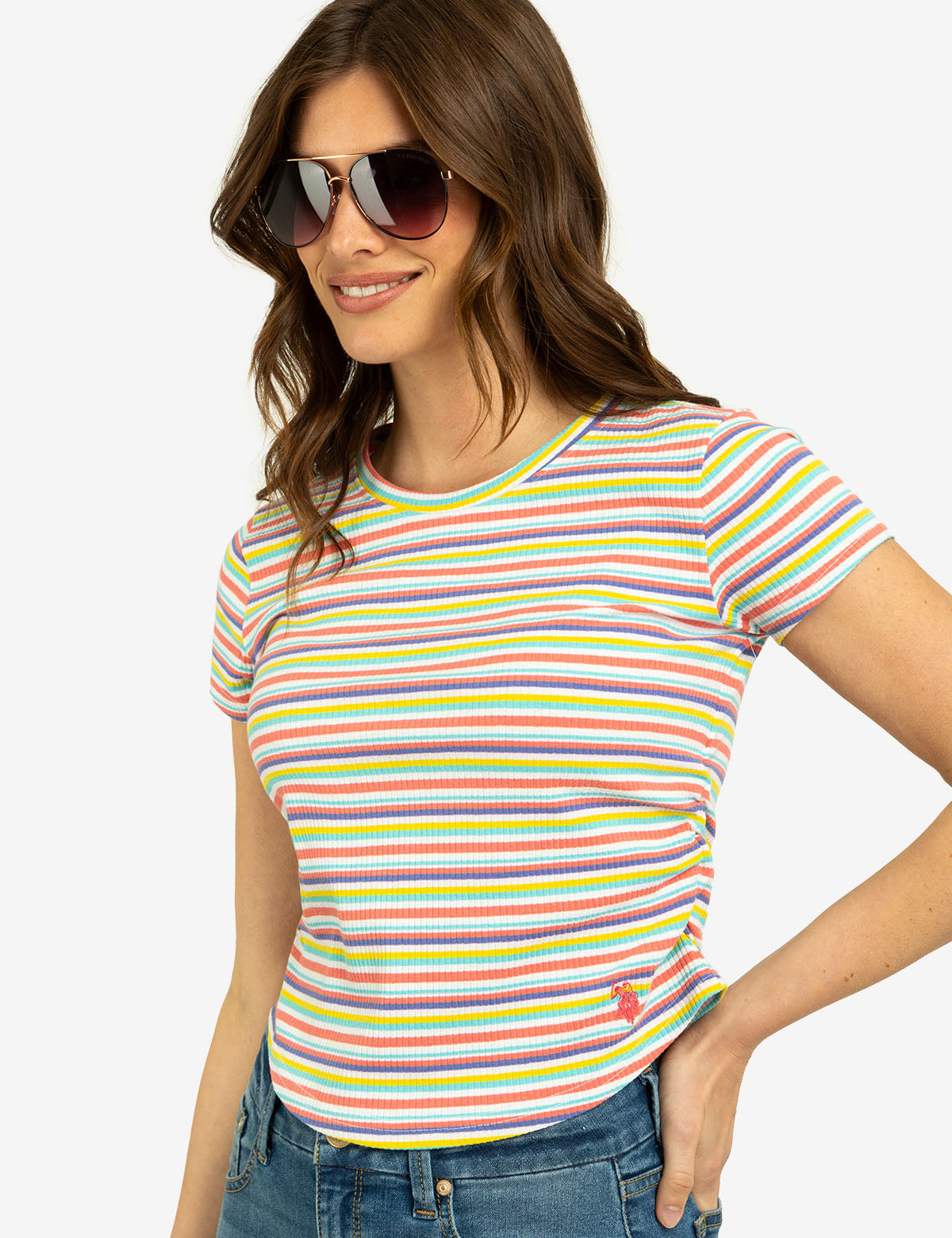 Striped Ruché Side Top | Stylish Women's Blouse