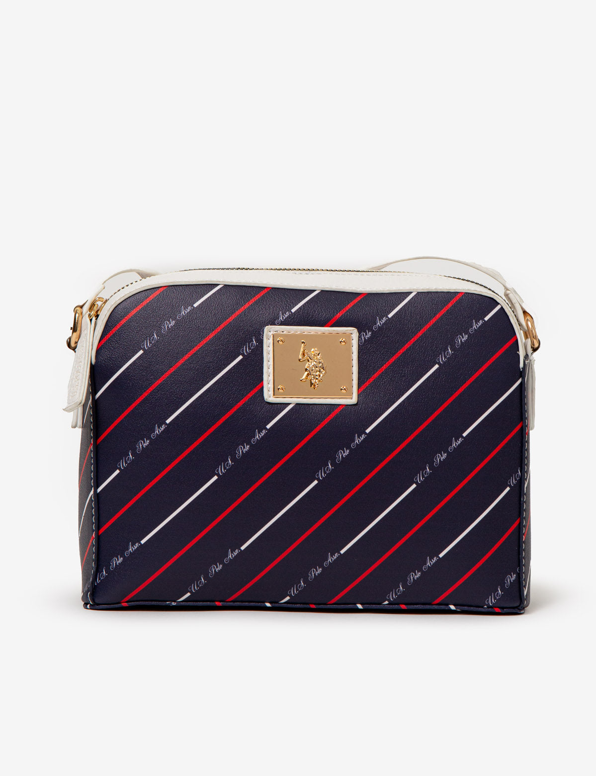 Red & Navy Stripe Crossbody Bag with Adjustable Strap | U.S. POLO ASSN.