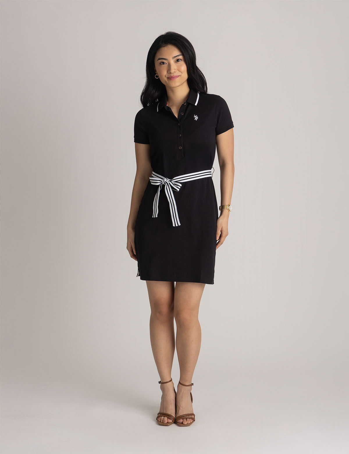 Striped Polo Dress with Belt | Casual Summer Outfit