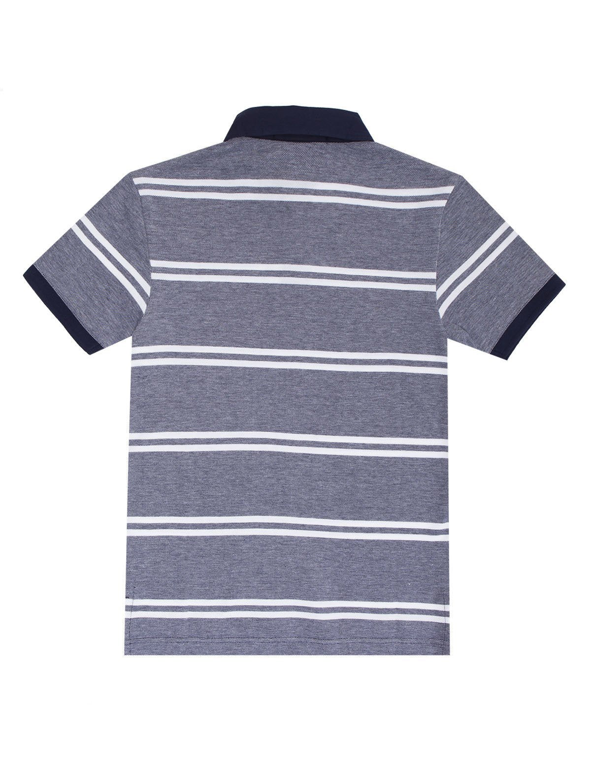 Men's Striped Cotton Polo Shirt with Solid Collar | Birdseye