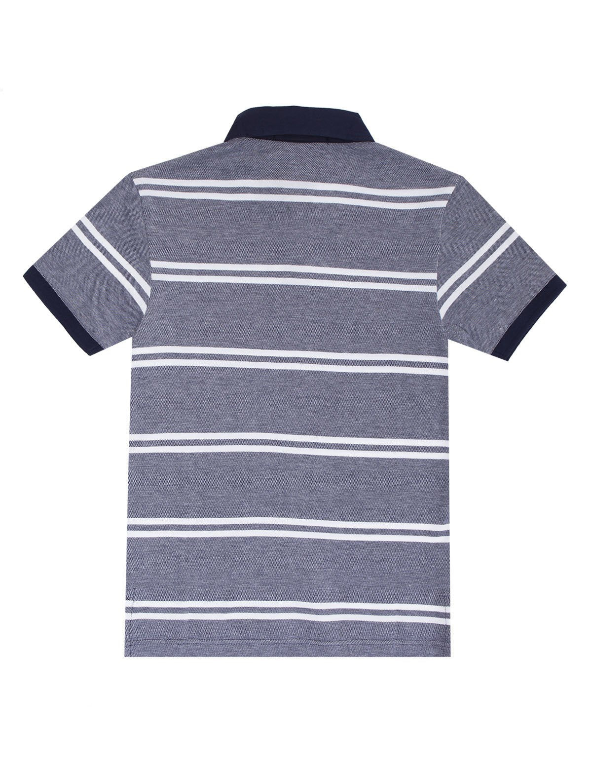 Men's Striped Cotton Polo Shirt with Solid Collar | Birdseye