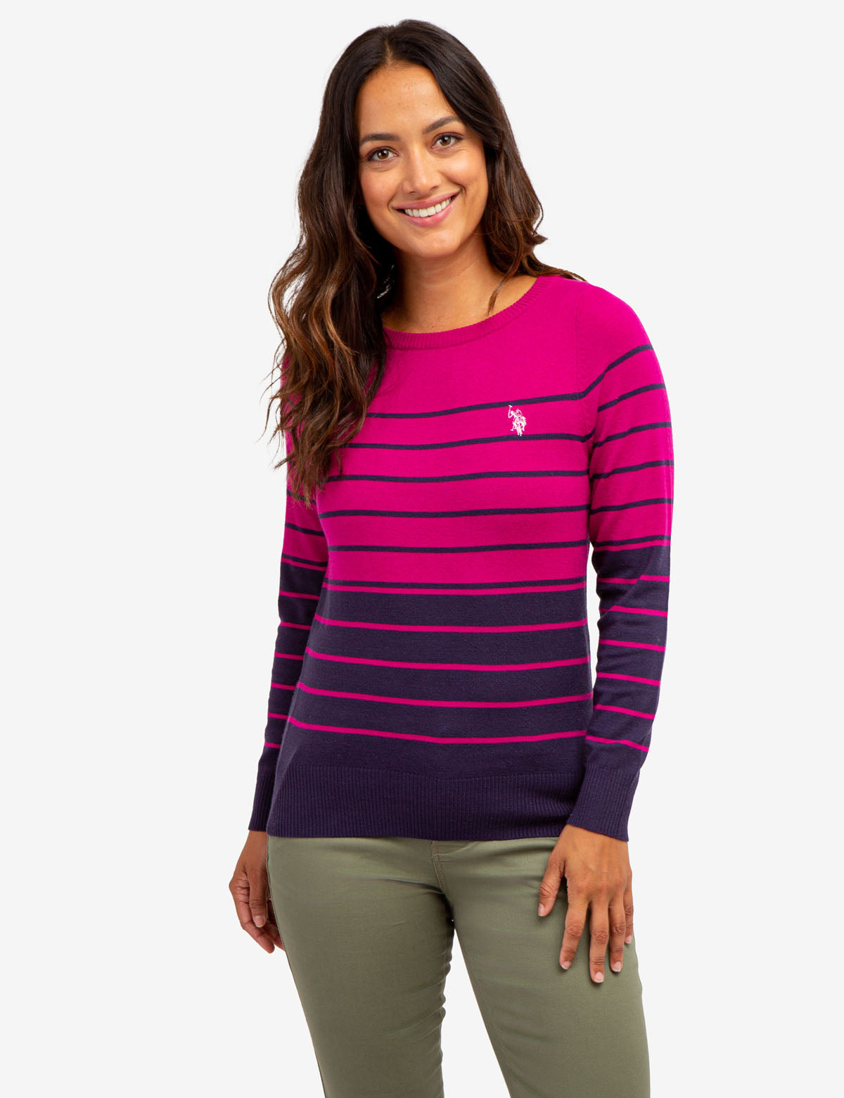 Striped Boat Neck Sweater for Women | Casual Knit Pullover