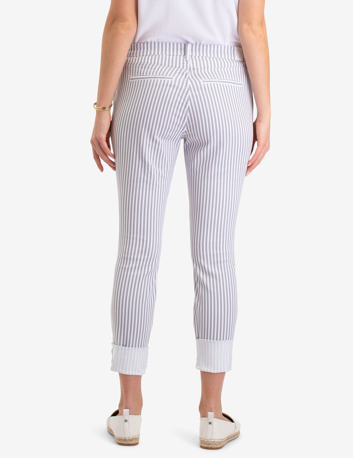 Striped Stretch Crop Jegging with Pockets | Cotton Blend