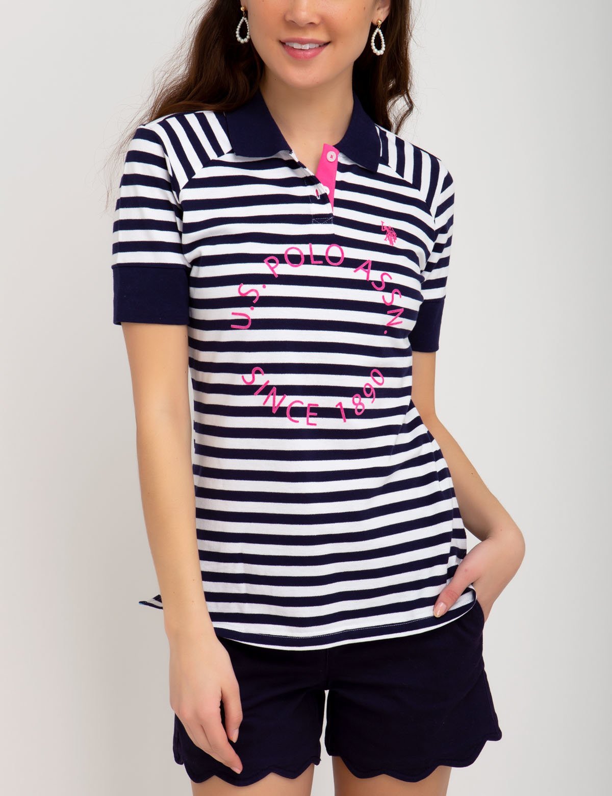 Striped Polo Shirt with Ribbed Cuffs & Embroidered Logo | Casual Short Sleeve