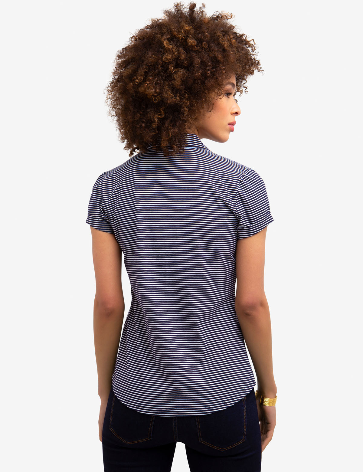 Striped Polo Shirt with Ribbed Cuffs & Embroidered Logo | Casual Short Sleeve