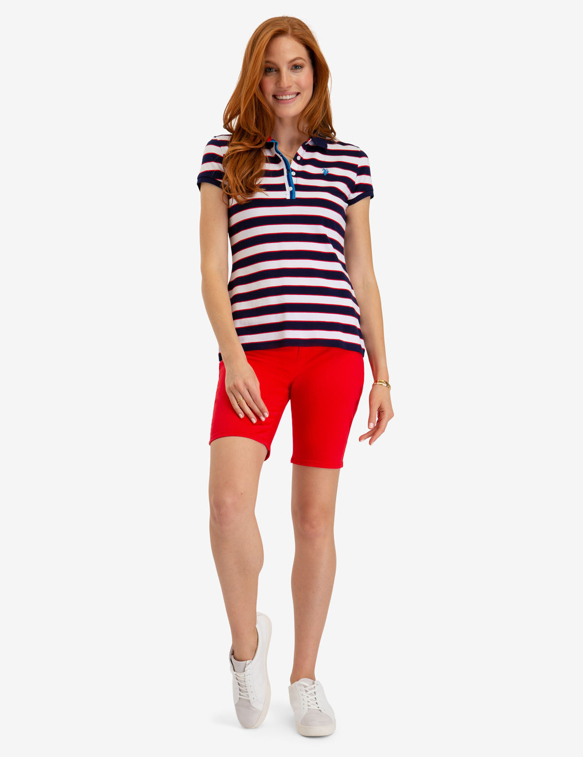 Striped Polo Shirt with Ribbed Cuffs & Embroidered Logo | Casual Short Sleeve