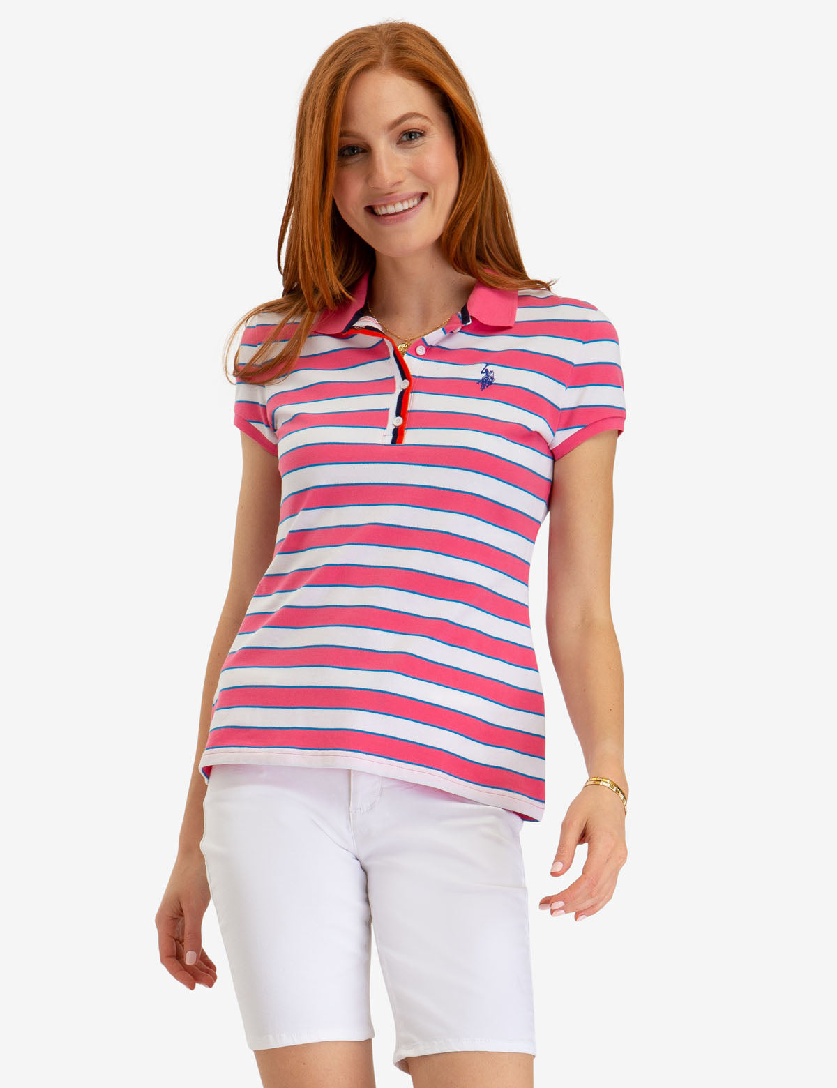 Striped Polo Shirt with Ribbed Cuffs & Embroidered Logo | Casual Short Sleeve