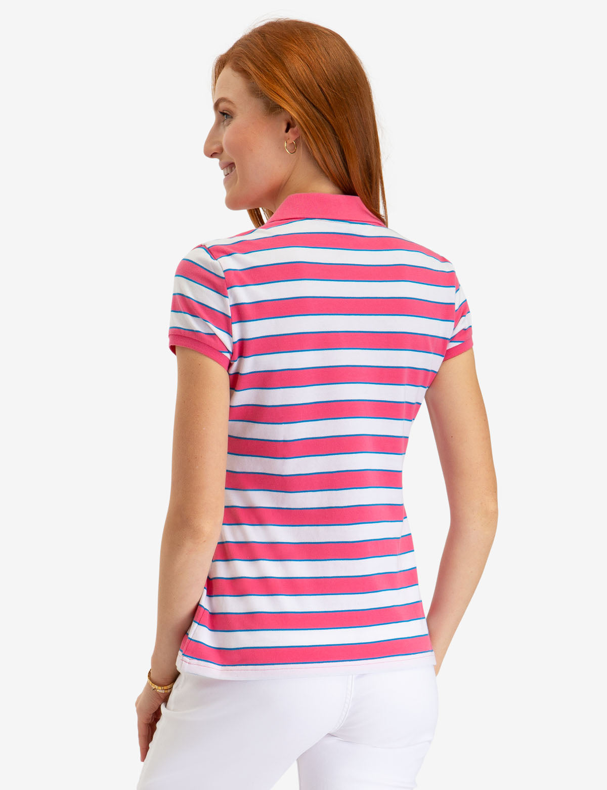 Striped Polo Shirt with Ribbed Cuffs & Embroidered Logo | Casual Short Sleeve