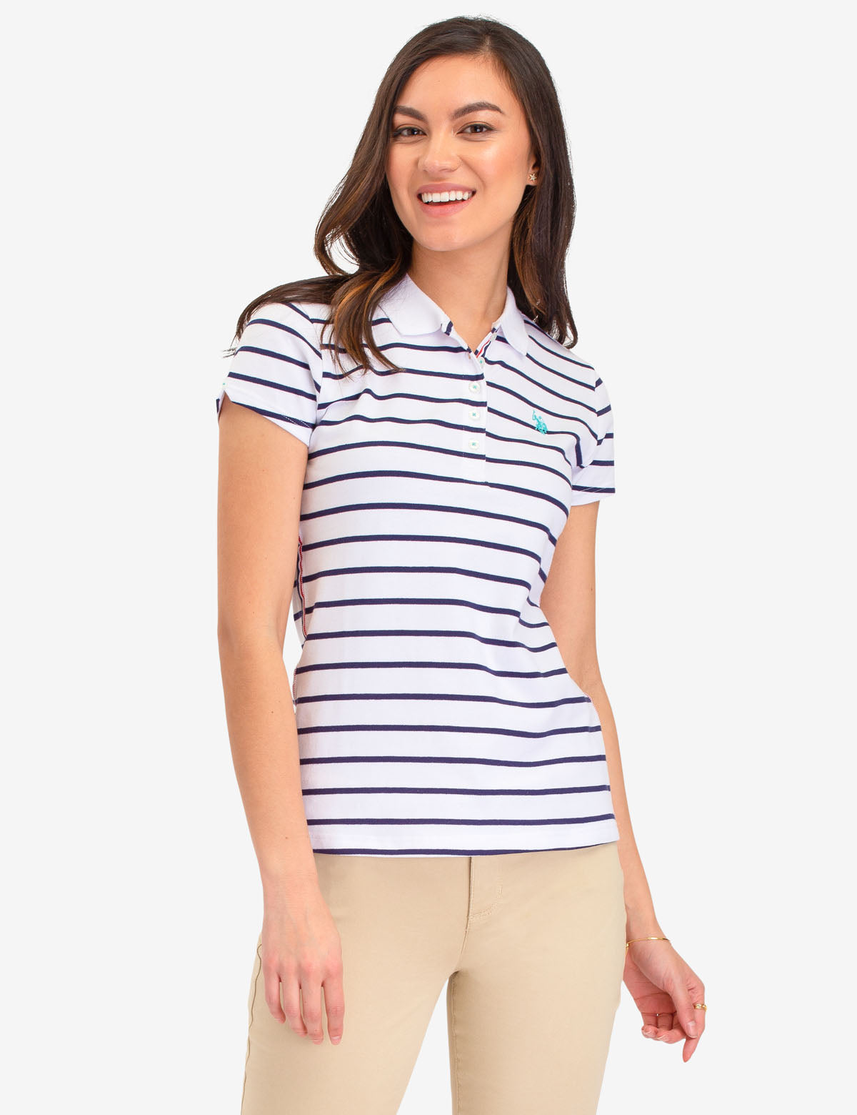 Striped Polo Shirt with Ribbed Cuffs & Embroidered Logo | Casual Short Sleeve