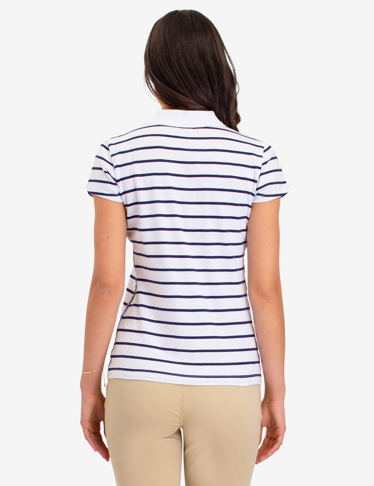 Striped Polo Shirt with Ribbed Cuffs & Embroidered Logo | Casual Short Sleeve