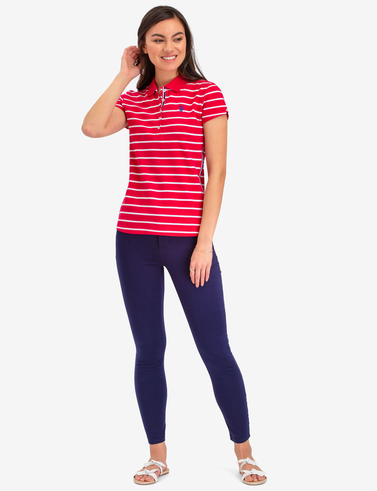 Striped Polo Shirt with Ribbed Cuffs & Embroidered Logo | Casual Short Sleeve