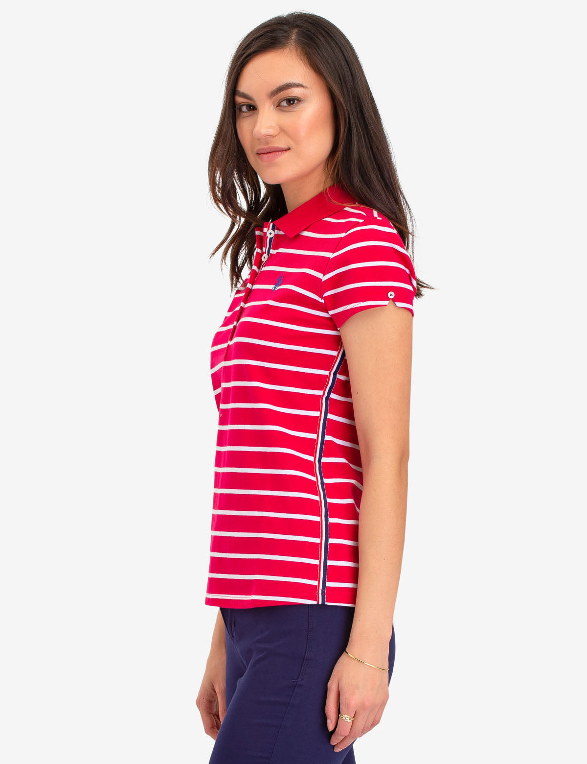 Striped Polo Shirt with Ribbed Cuffs & Embroidered Logo | Casual Short Sleeve