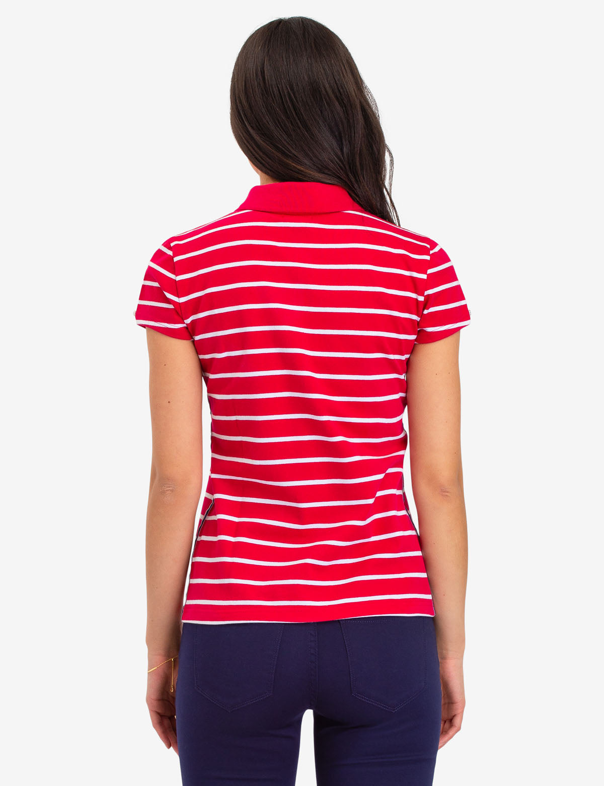 Striped Polo Shirt with Ribbed Cuffs & Embroidered Logo | Casual Short Sleeve