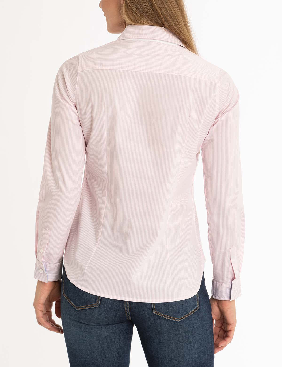 Striped Cotton Long Sleeve Shirt with Logo | U.S. Polo Assn.
