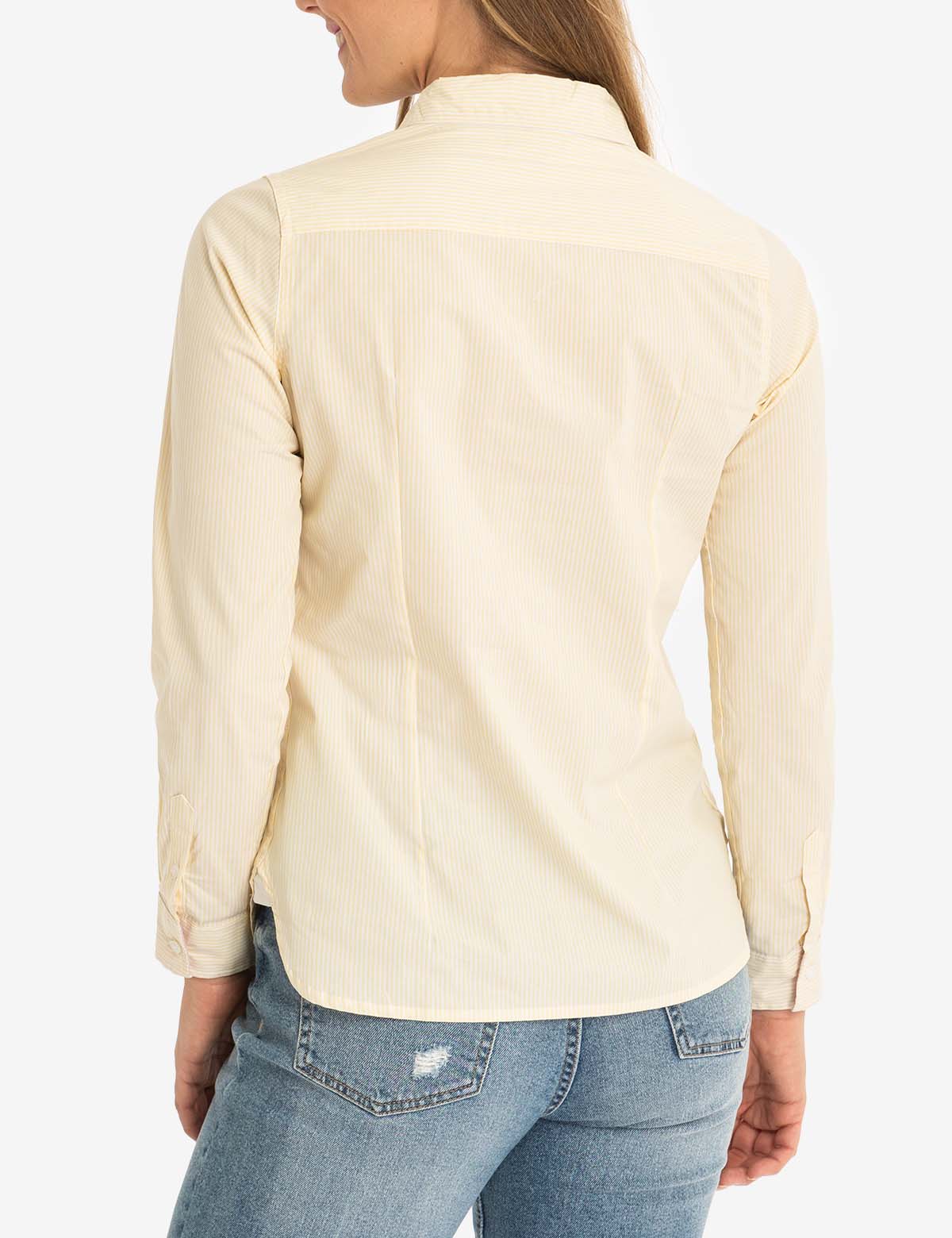 Striped Cotton Long Sleeve Shirt with Logo | U.S. Polo Assn.