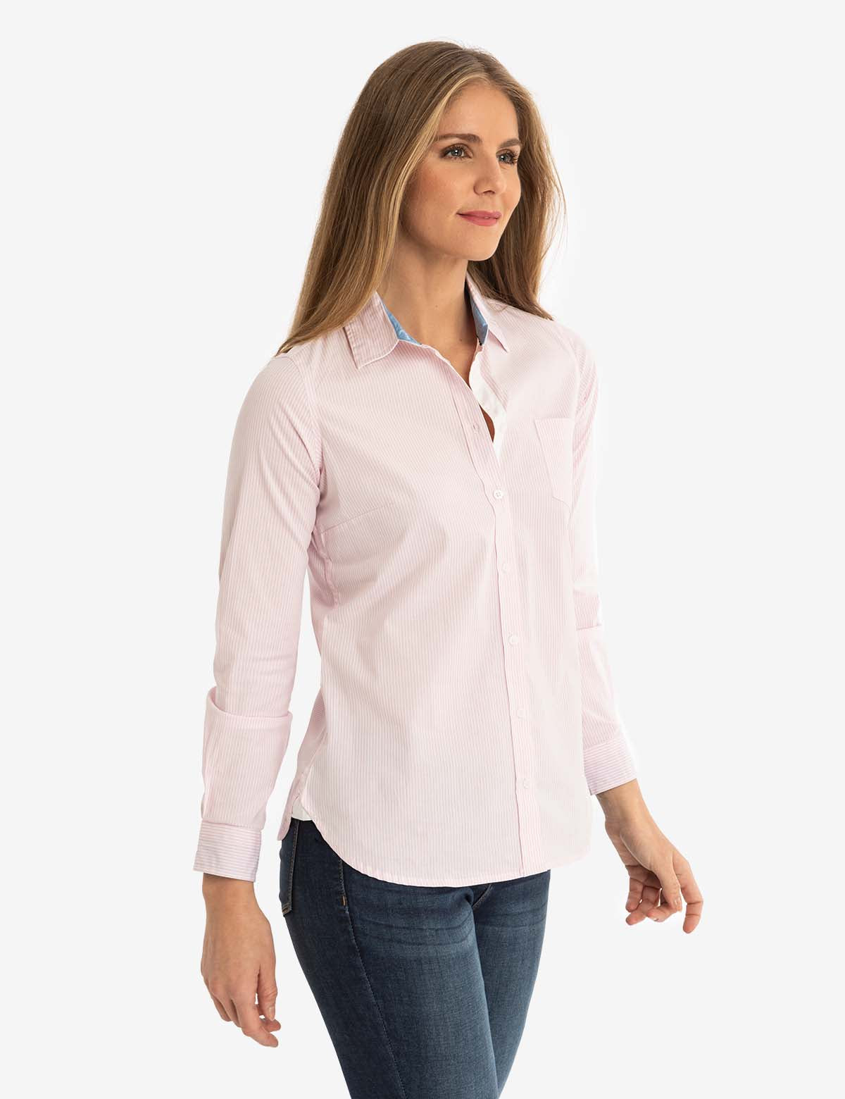 Striped Cotton Long Sleeve Shirt with Logo | U.S. Polo Assn.