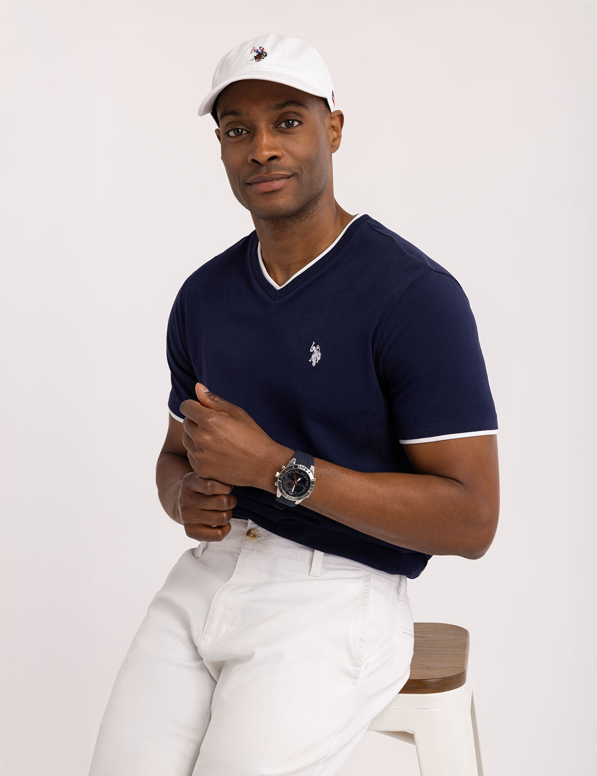 Double V-Neck T-Shirt for Men | Casual Slim Fit Tee