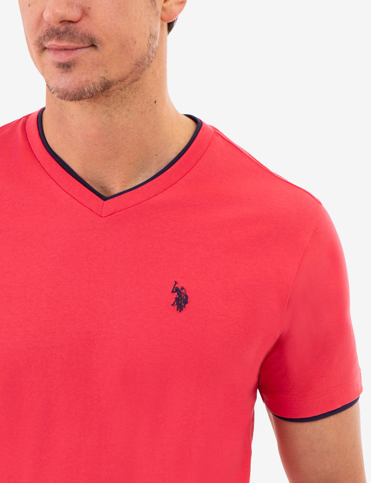Double V-Neck T-Shirt for Men | Casual Slim Fit Tee