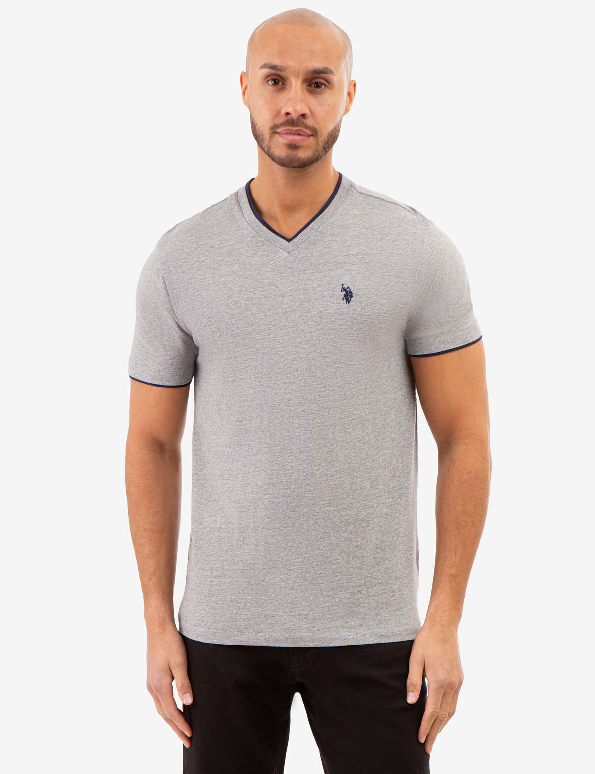 Double V-Neck T-Shirt for Men | Casual Slim Fit Tee