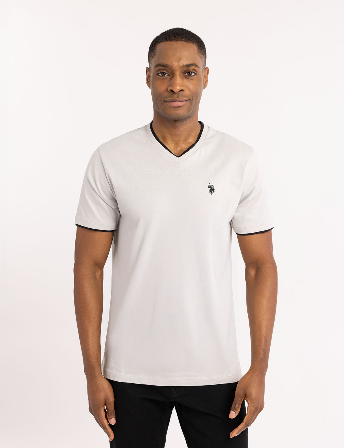 Double V-Neck T-Shirt for Men | Casual Slim Fit Tee