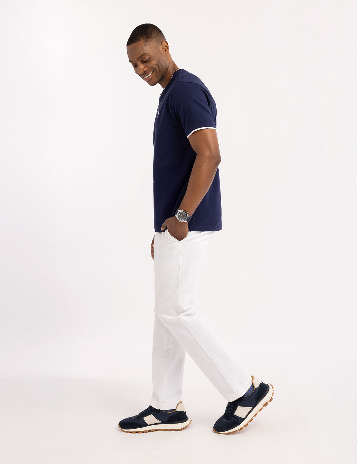 Double V-Neck T-Shirt for Men | Casual Slim Fit Tee