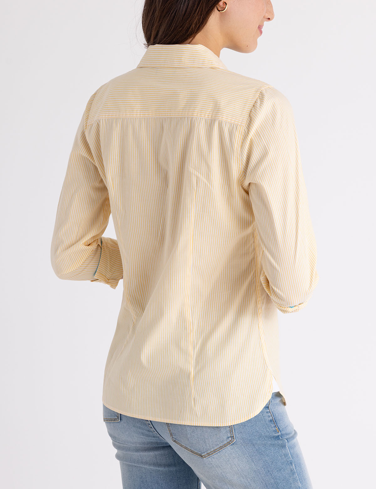 Striped Cotton Long Sleeve Shirt with Logo | U.S. Polo Assn.