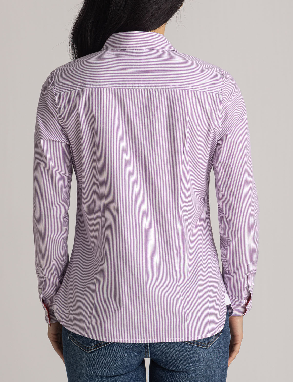 Striped Cotton Long Sleeve Shirt with Logo | U.S. Polo Assn.