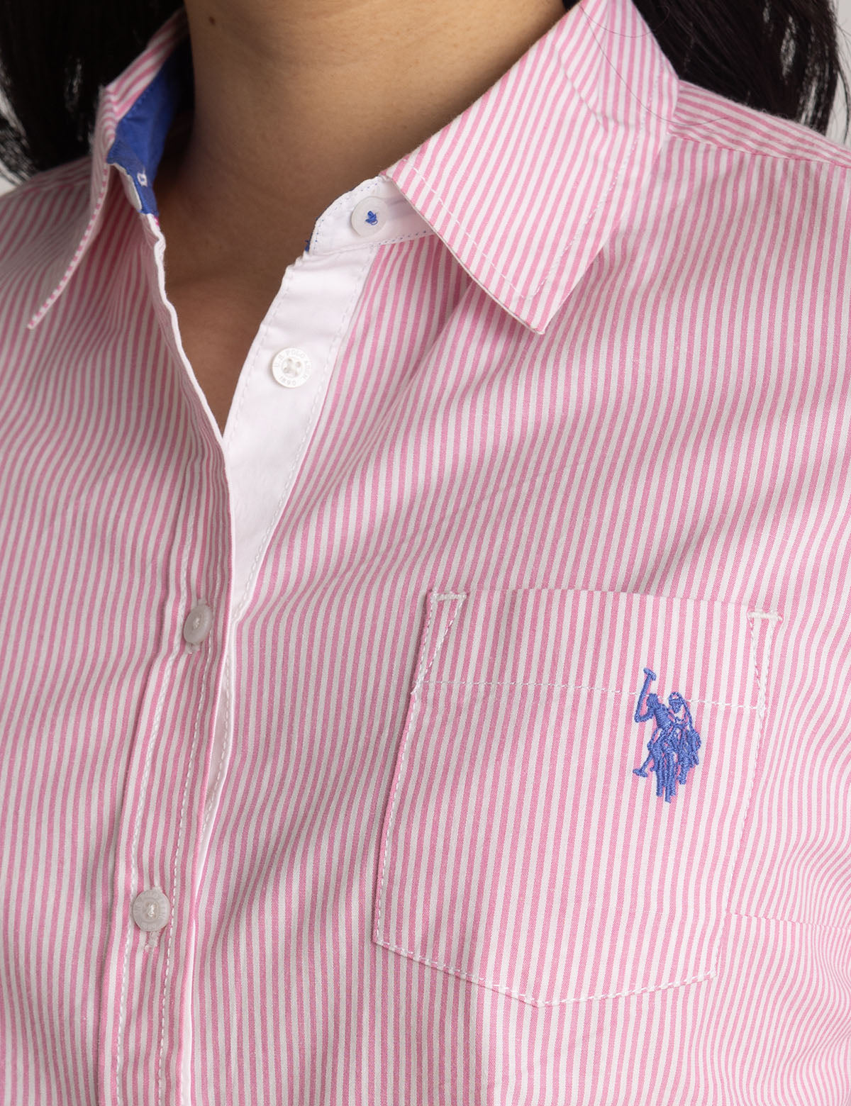 Striped Cotton Long Sleeve Shirt with Logo | U.S. Polo Assn.