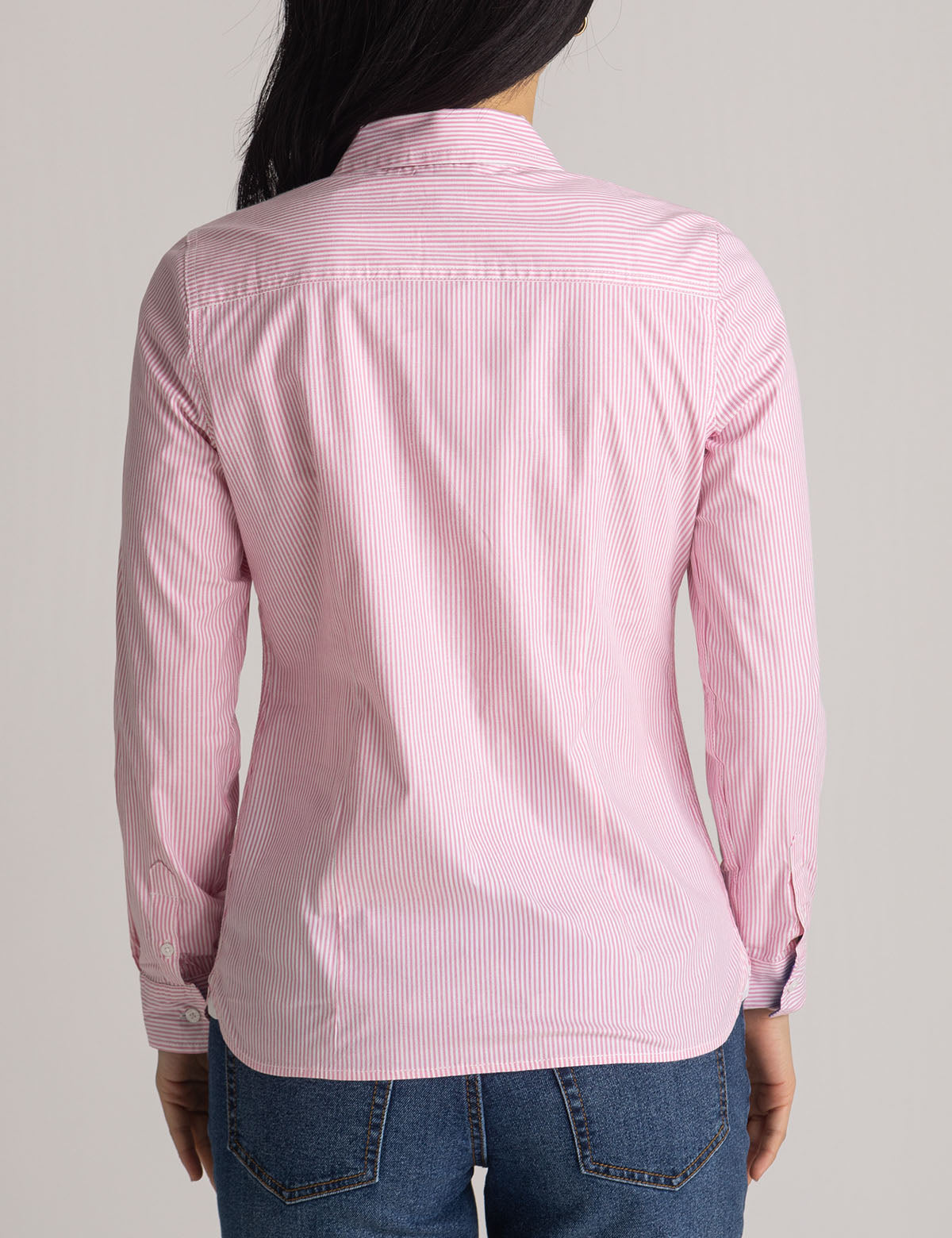 Striped Cotton Long Sleeve Shirt with Logo | U.S. Polo Assn.
