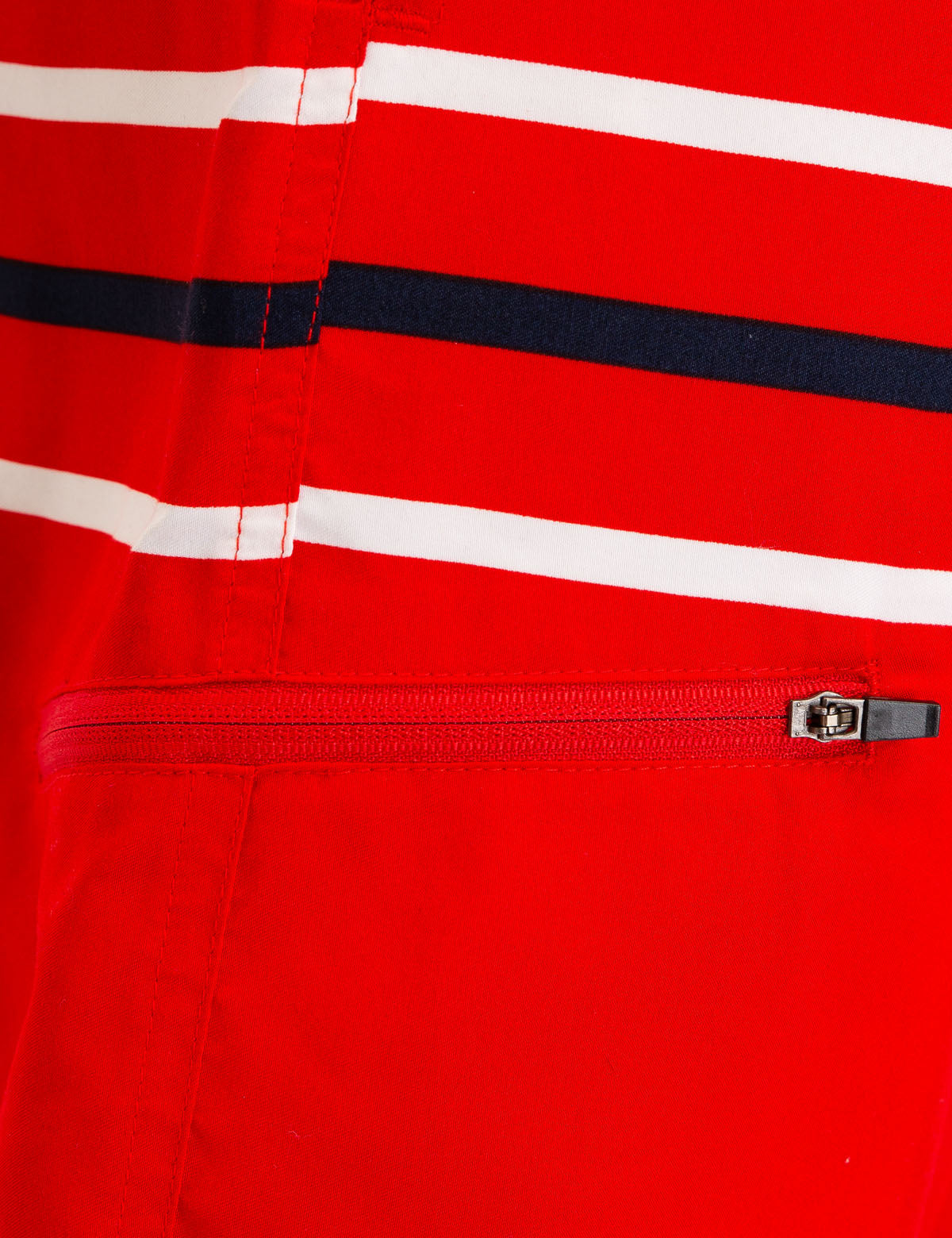 Striped Swim Trunks with Drawstring Waistband & Side Pockets