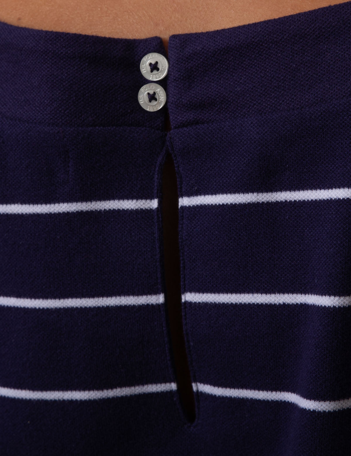 Striped T-Shirt Dress with Keyhole Back & Cap Sleeves