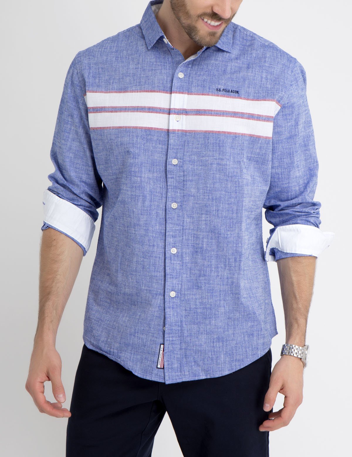 Striped Cotton Button-Up Shirt for Men | Woven Casual Wear