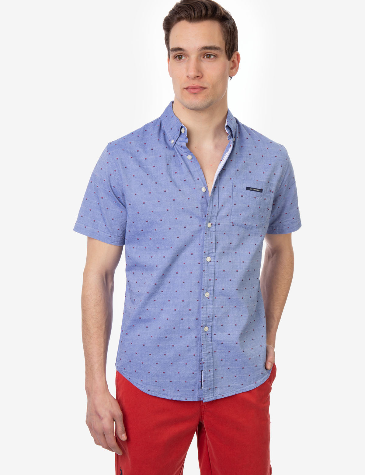 Swiss Dot Short Sleeve Oxford Shirt | U.S. Polo Assn.