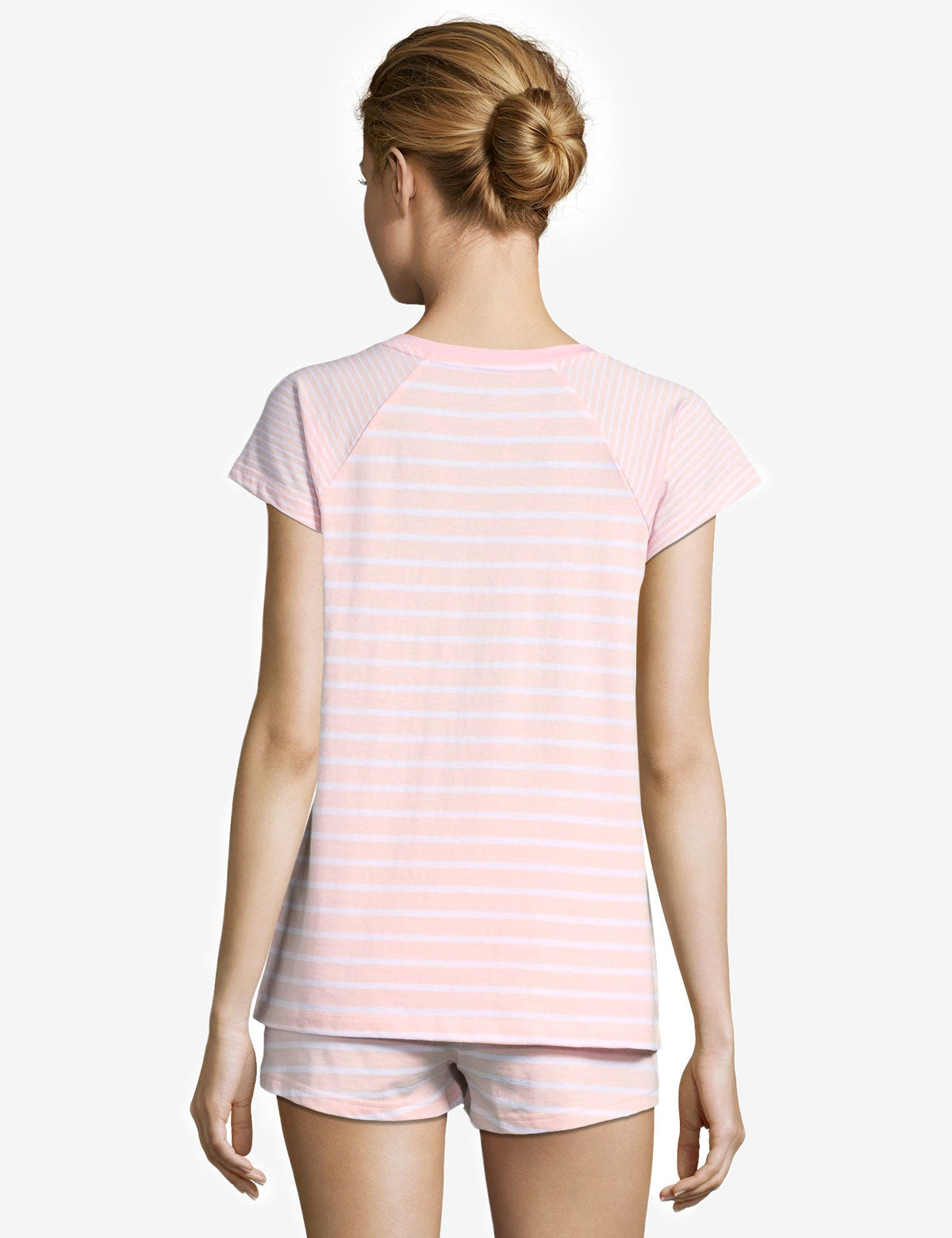 Striped Cotton Tee & Shorts Set with Contrast Pocket | Casual Outfit