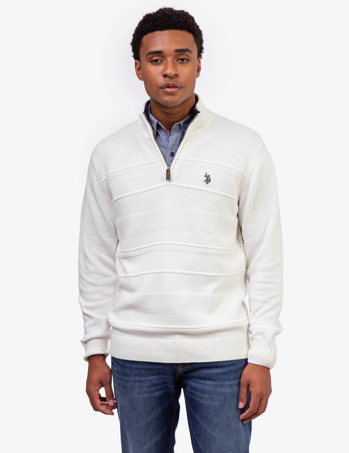 Textured 1/4 Zip Microsherpa Sweater for Men & Women | Cozy Winter Pullover