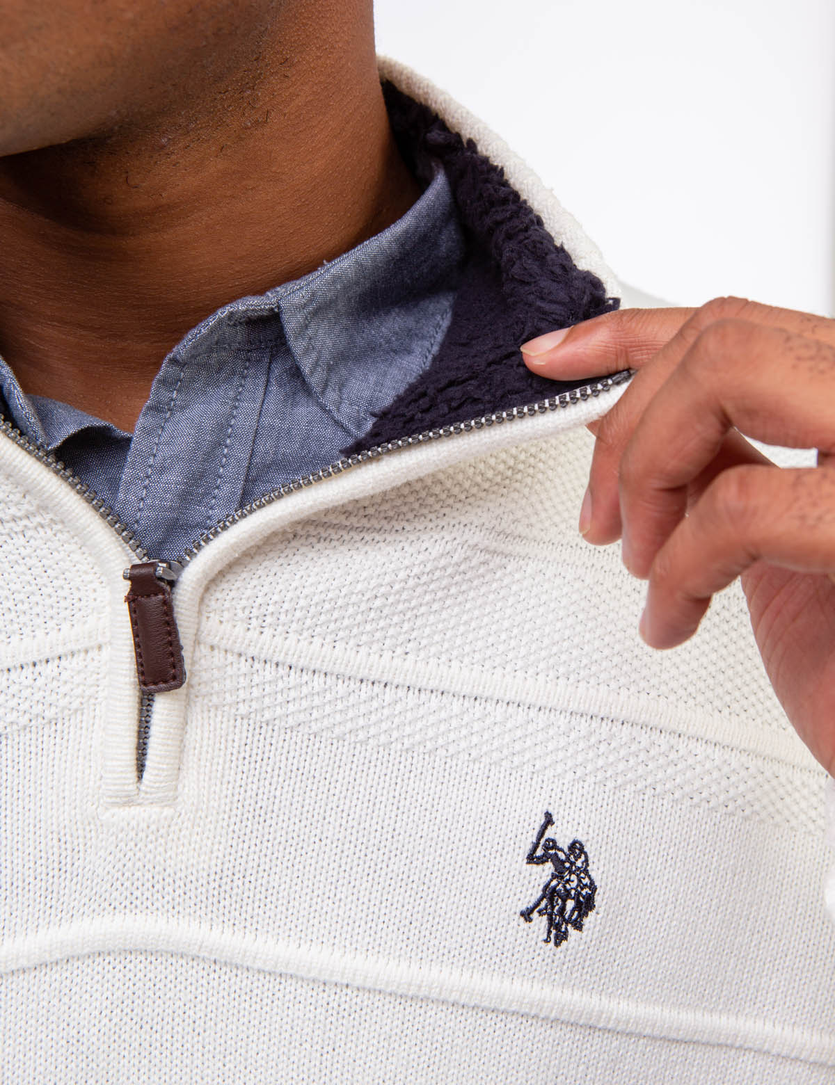 Textured 1/4 Zip Microsherpa Sweater for Men & Women | Cozy Winter Pullover