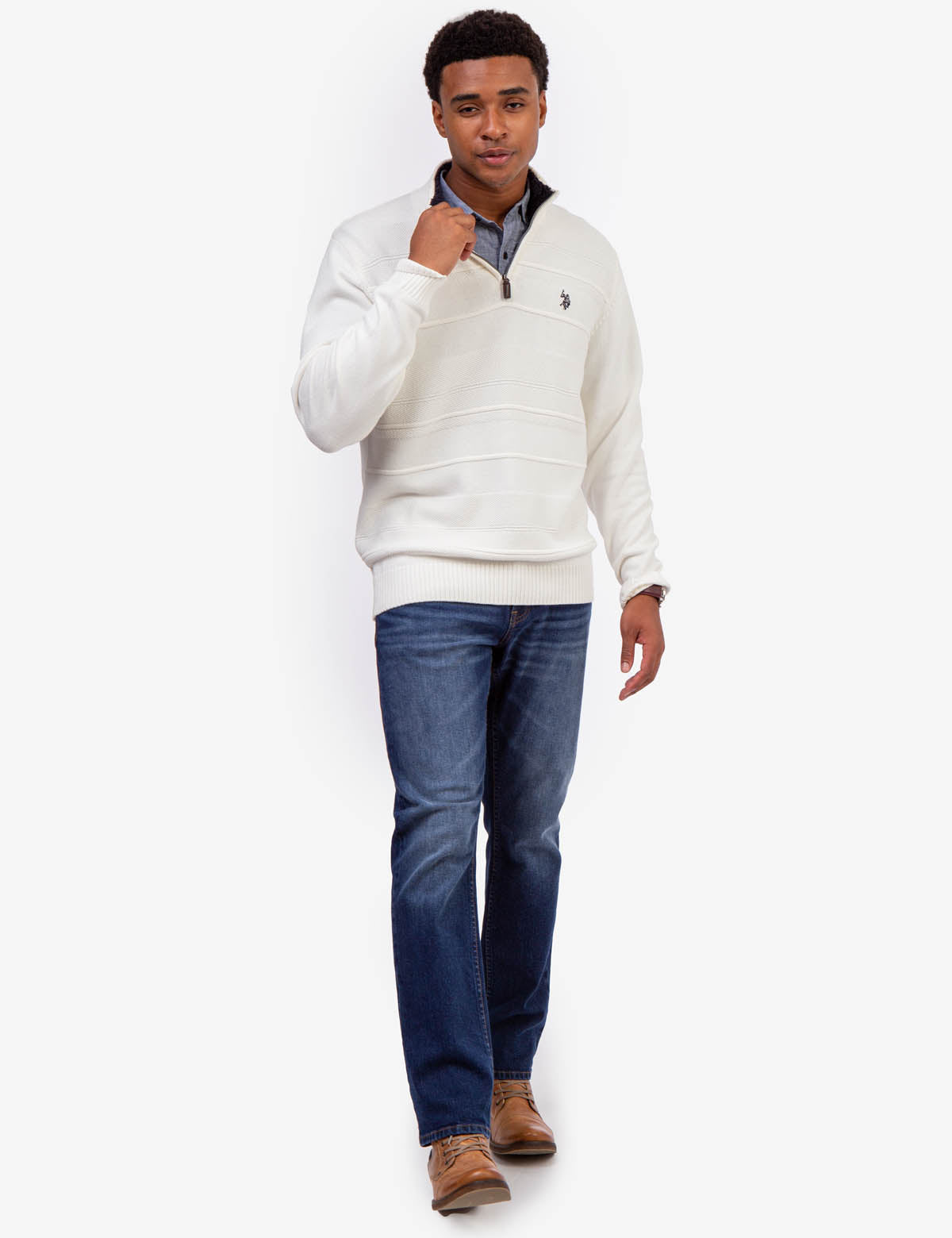 Textured 1/4 Zip Microsherpa Sweater for Men & Women | Cozy Winter Pullover