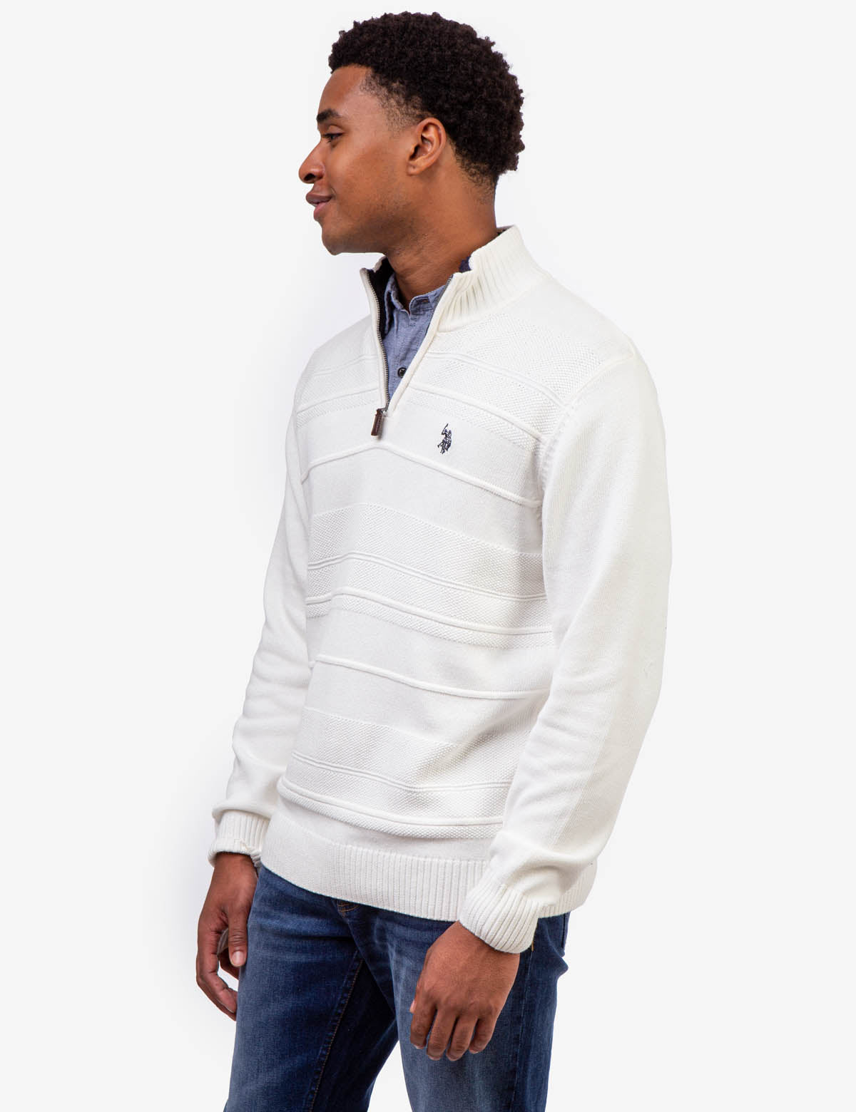 Textured 1/4 Zip Microsherpa Sweater for Men & Women | Cozy Winter Pullover