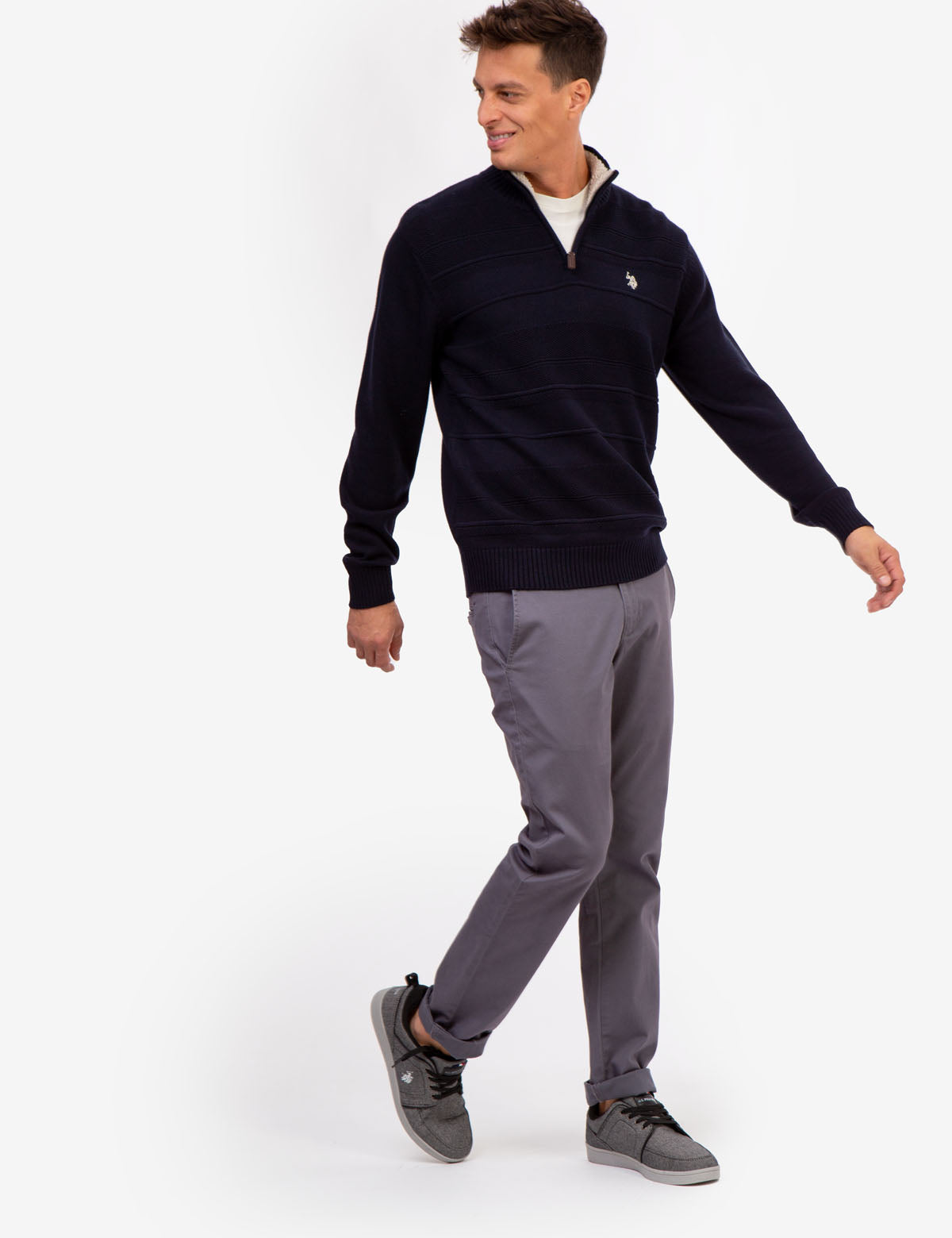 Textured 1/4 Zip Microsherpa Sweater for Men & Women | Cozy Winter Pullover