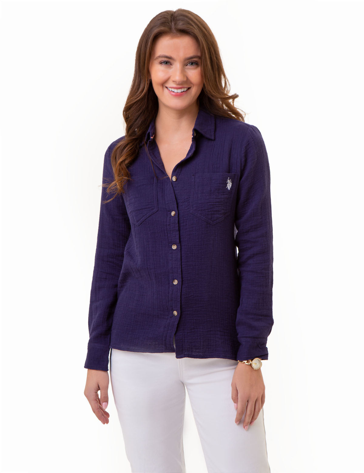 Textured Button-Up Long Sleeve Shirt for Men | Casual & Stylish