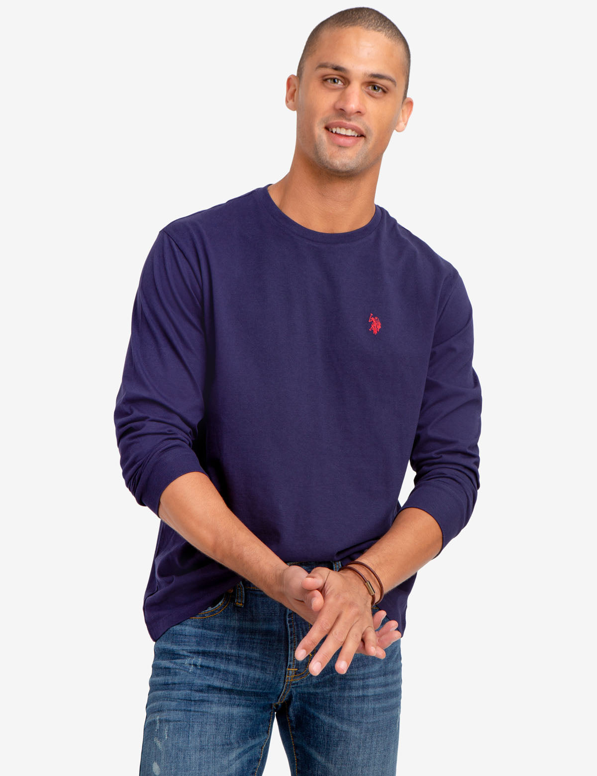 Men's Long Sleeve Solid T-Shirt | Comfort Fit Cotton Tee