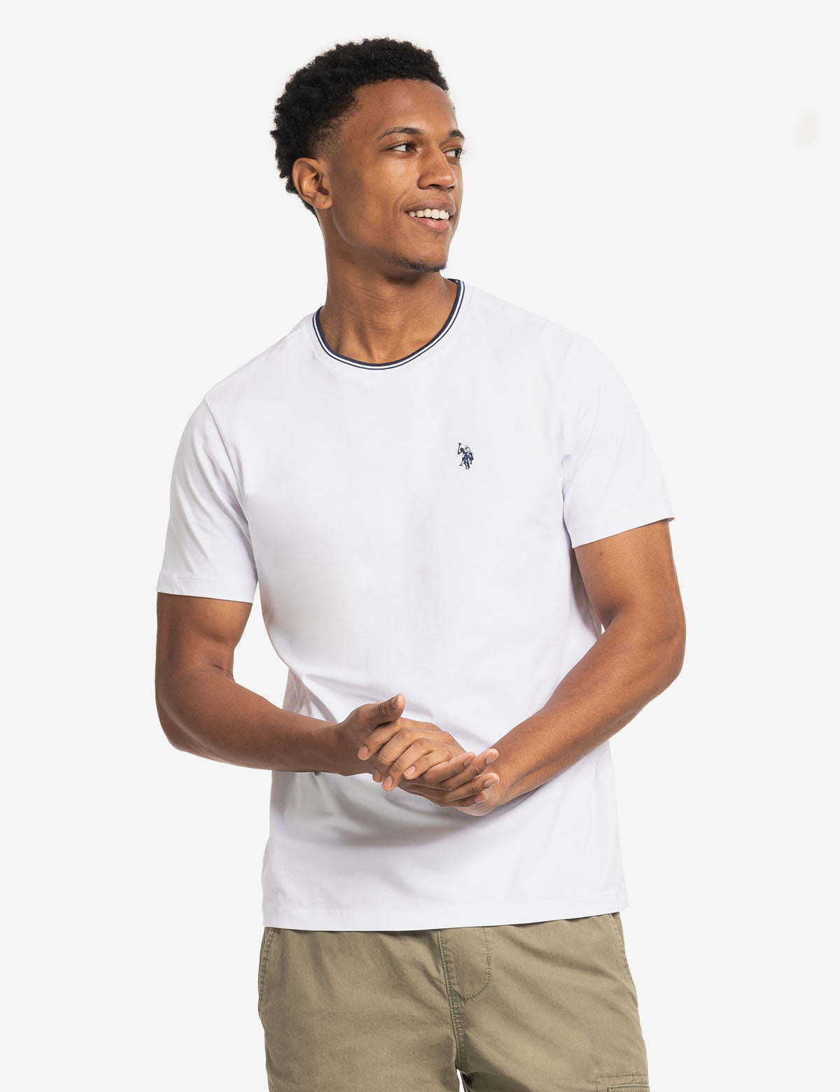 Classic Crew Neck T-Shirt with Contrast Tipping | Timeless Style
