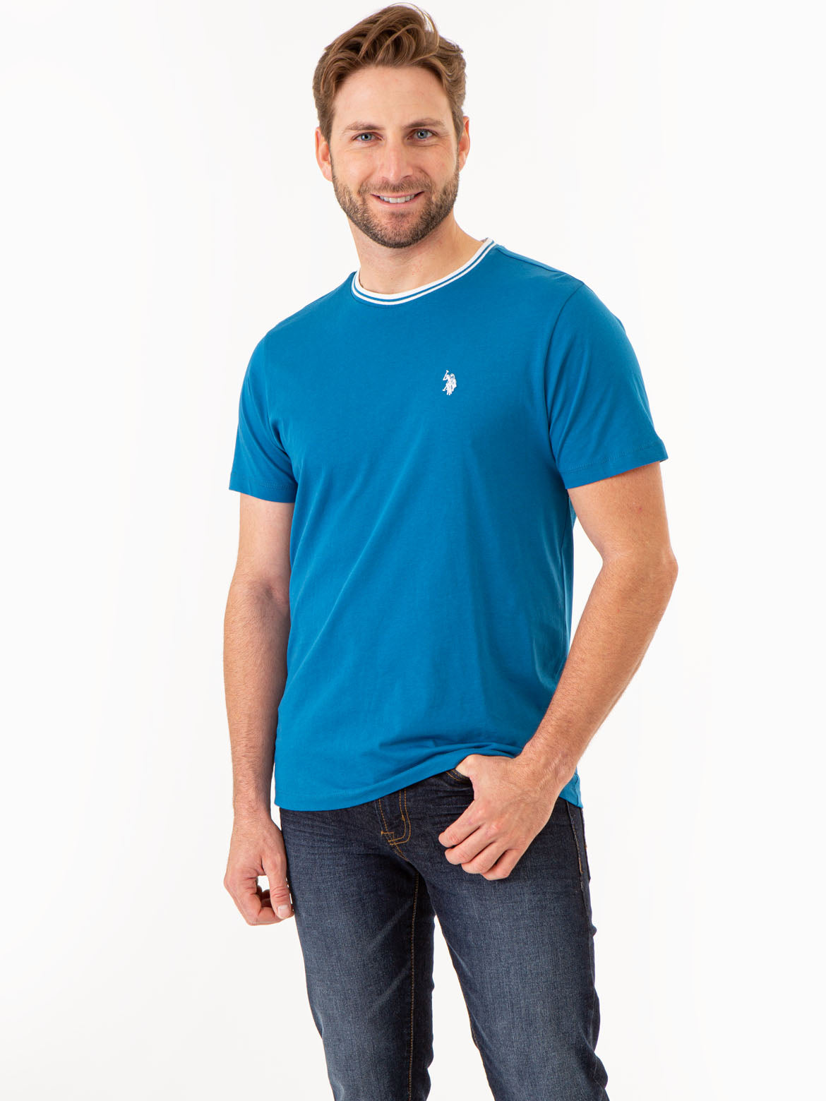 Classic Crew Neck T-Shirt with Contrast Tipping | Timeless Style