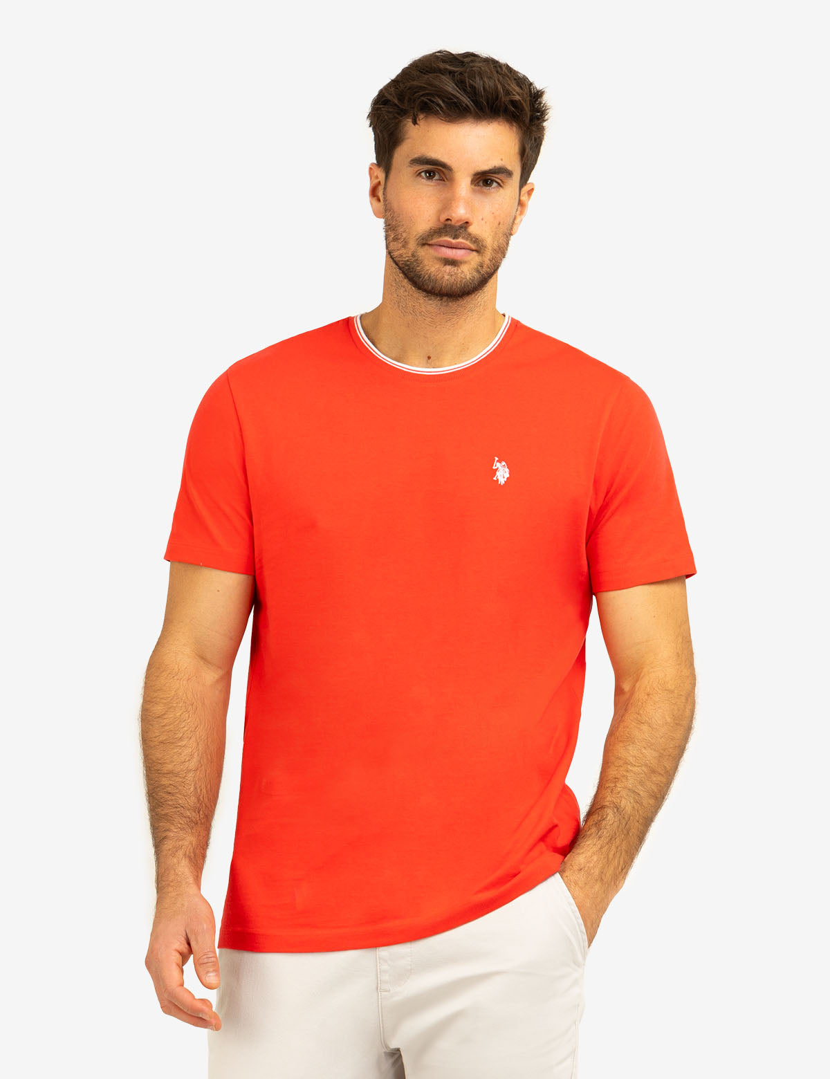 Classic Crew Neck T-Shirt with Contrast Tipping | Timeless Style