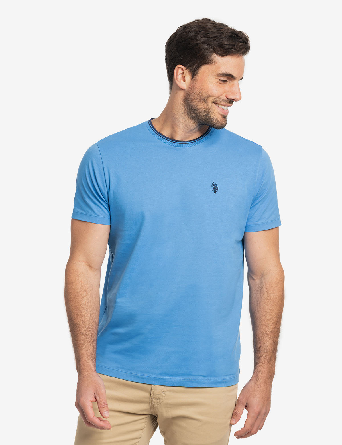 Classic Crew Neck T-Shirt with Contrast Tipping | Timeless Style