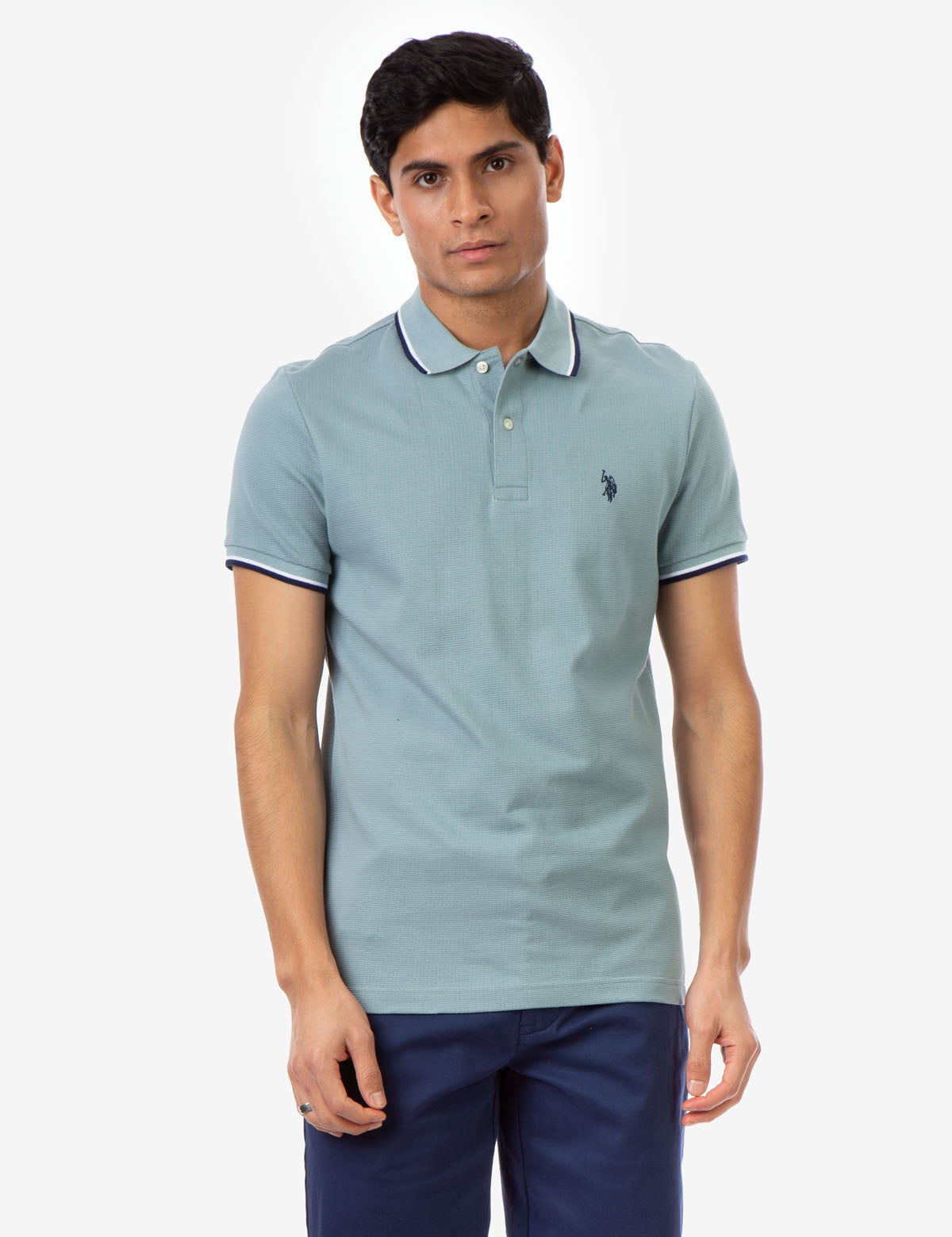 Tipped Ottoman Pique Polo Shirt with Rib Knit Cuffs | Classic Fit